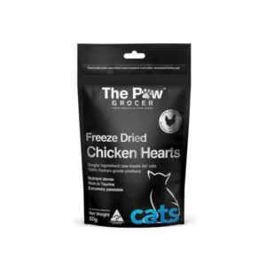 THE PAW GROCER CAT Black Label Freeze Dried Chicken Hearts 50g