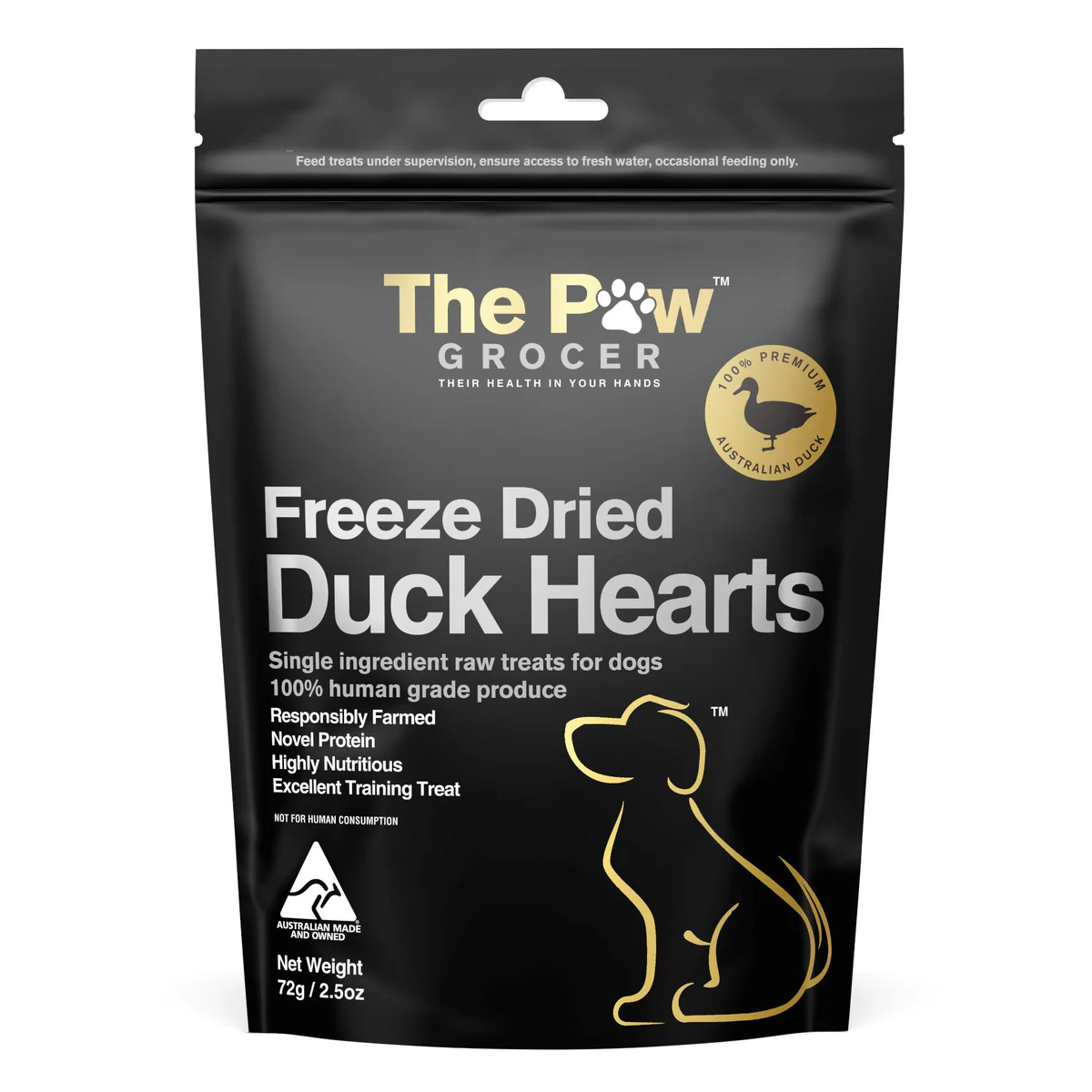 THE PAW GROCER Black Label Duck Hearts 72g