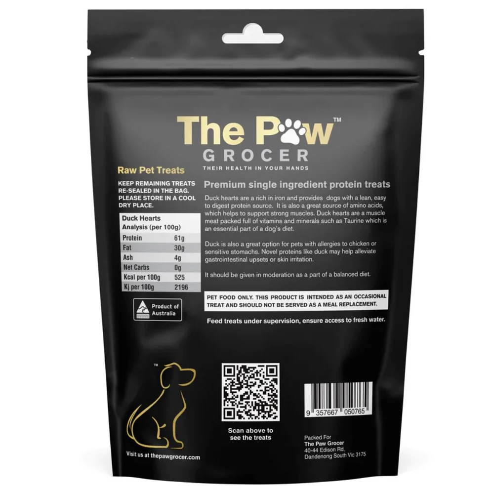 THE PAW GROCER Black Label Duck Hearts 72g - Image 2