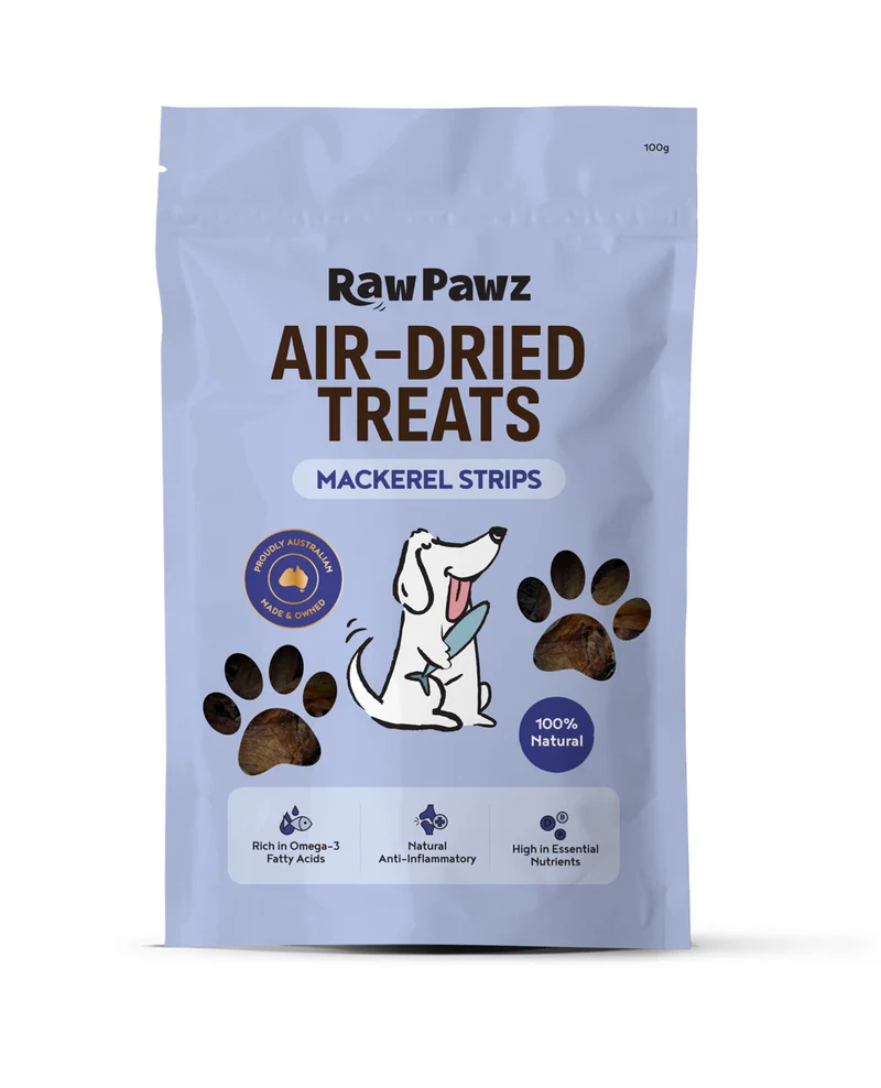 RAW PAWZ Air Dried Mackerel Strips 100g
