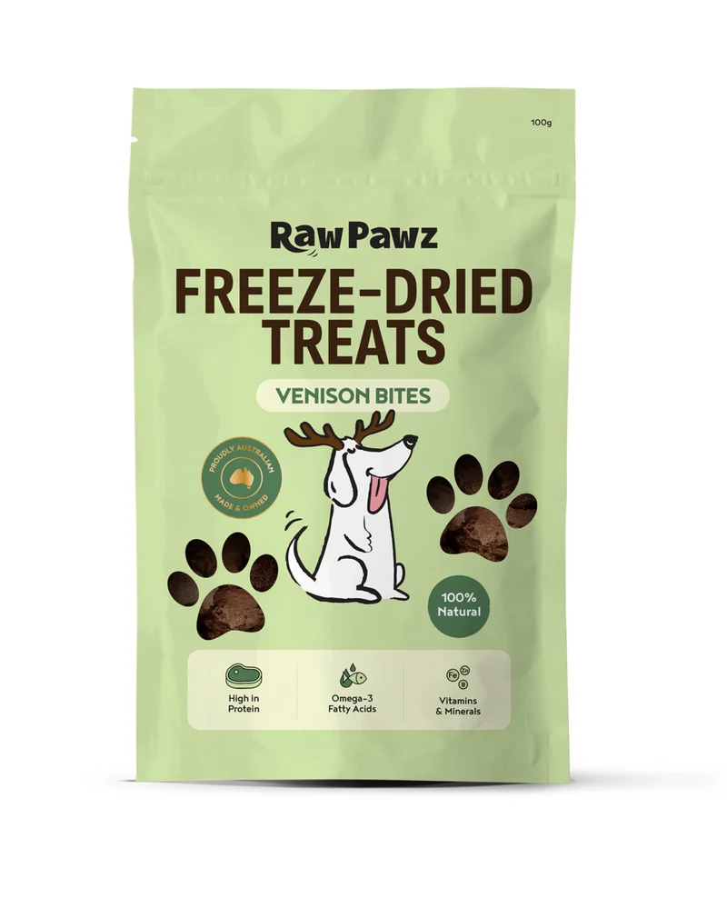 RAW PAWZ Freeze Dried Venison Bites 100g