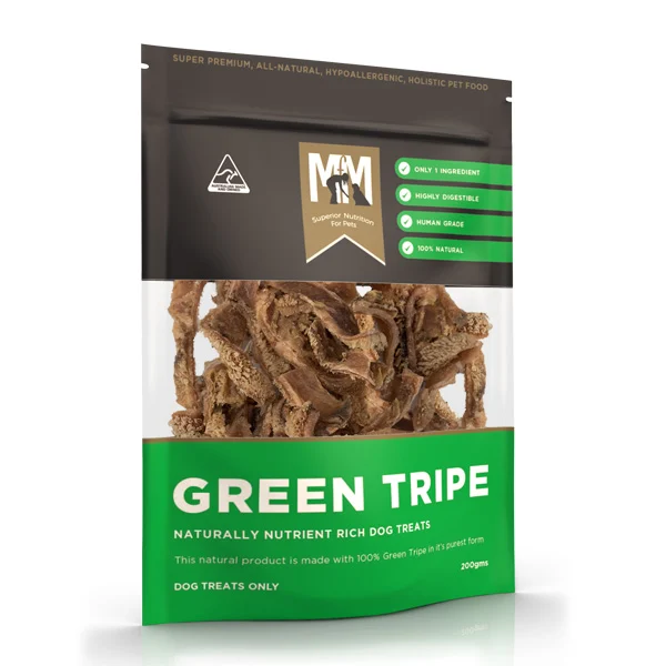 MEALS FOR MUTTS Dog Cold Dried Natural Green Tripe Treats 200g